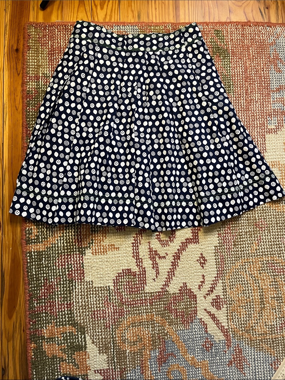 Lilly Pulitzer Lemons and Limes Pleated A Line Skirt Navy White Size 4 - Picture 12 of 12